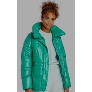 Women's Green Puffer Jacket